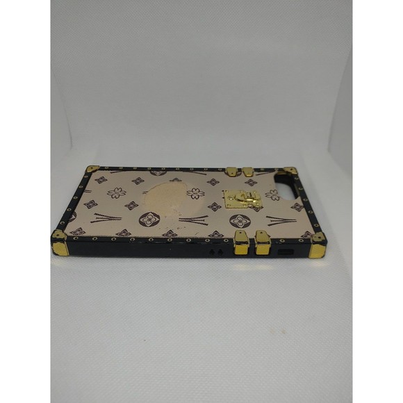 For iPhone Case Luxury Fashion Pattern Leather Soft TPU Square Eye Trunk Cover - Picture 4 of 4